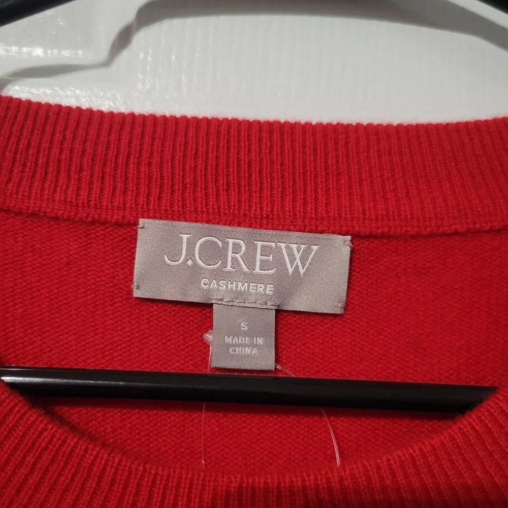 J.Crew Cashmere Sweater‎ Womens Small Red NEW Crewneck CB905 Luxury Knit
